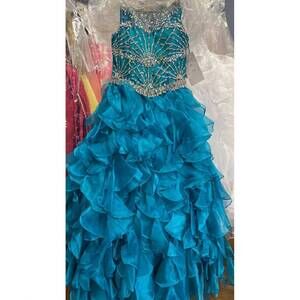 NEW LITTLE ROSIE girl's glitz long pageant dress in jade